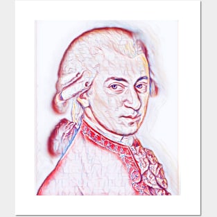 Wolfgang Amadeus Mozart Portrait | Wolfgang Amadeus Mozart Artwork | Line Art Posters and Art